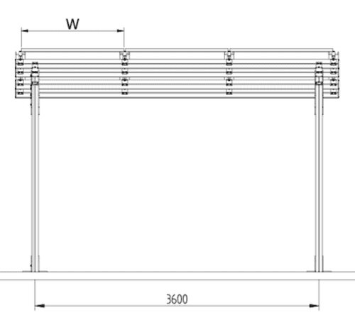 Robustes regendichtes Aluminium Solar-Carport K500® für Klein- & Mittelklasse-PKW